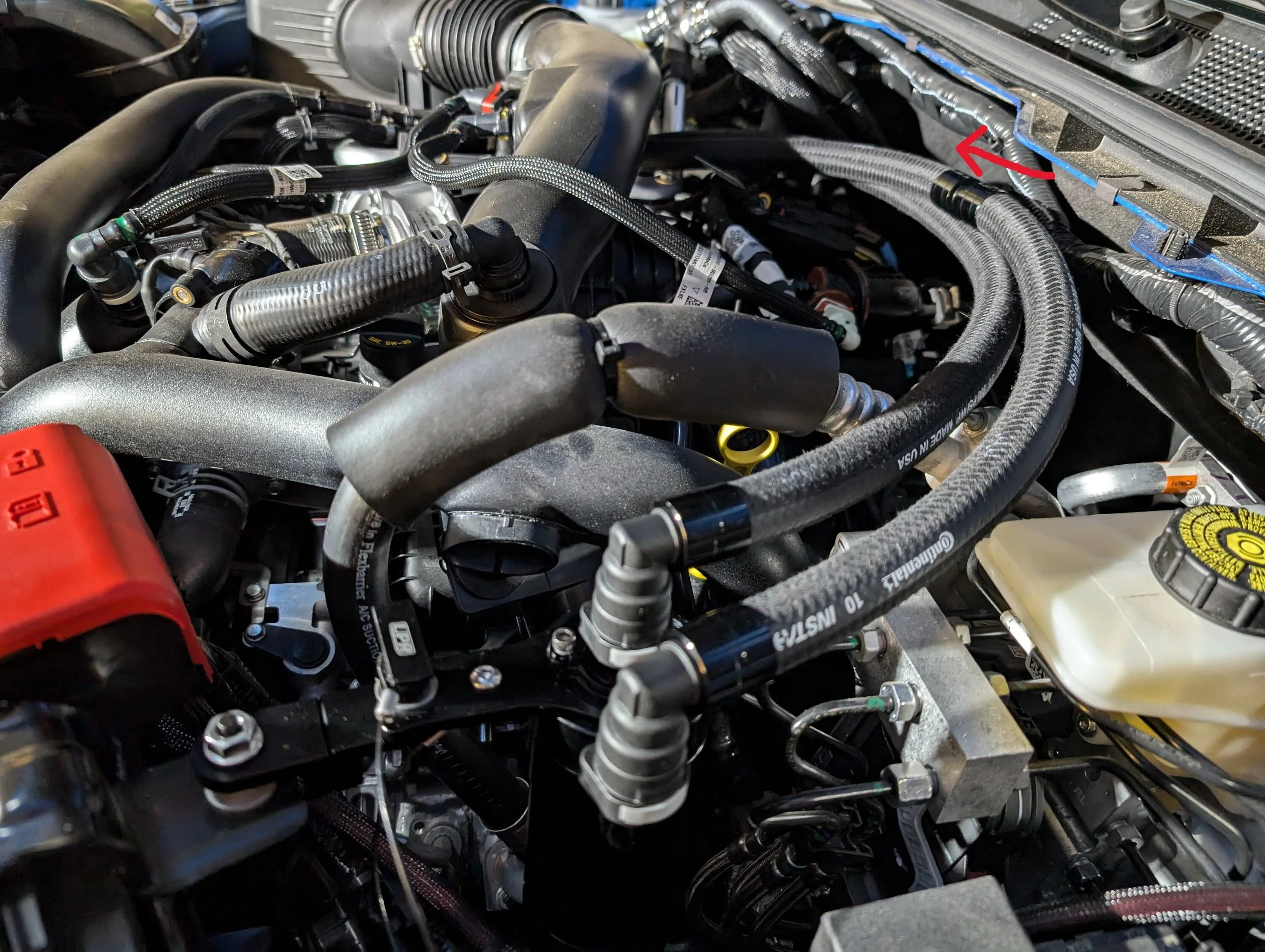 Ford Ranger UPR single valve catch can installed on 2024 Ranger Raptor Can1