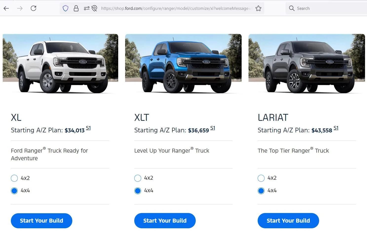 Ford Ranger Ford Price Discount Plans (X-Plan, A-Plan, D-Plan, Z-Plan) Screenshot 2024-08-30 155542