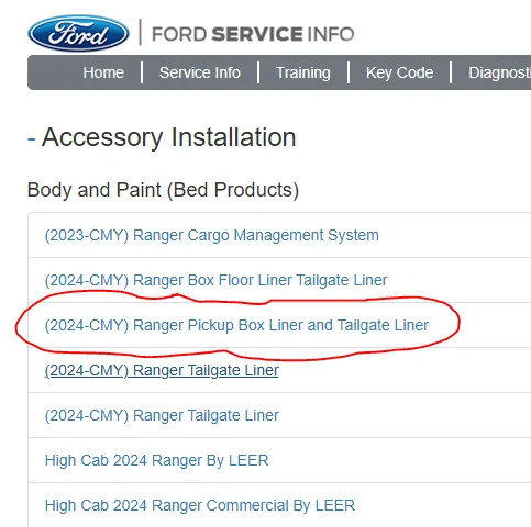 Ford Ranger Ford Accessory Bed Liner and Keypad Installed 1725798685568-if