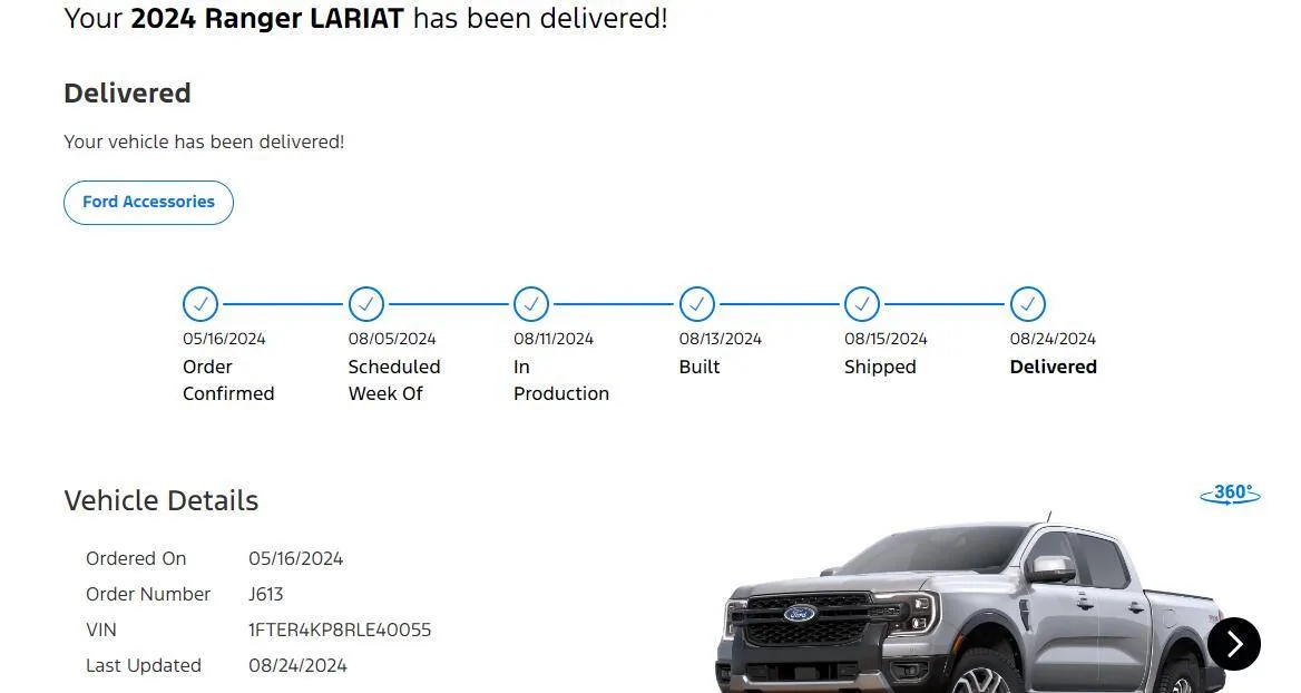 Ford Ranger Order Tracker Status Screenshot 2024-09-10 133102