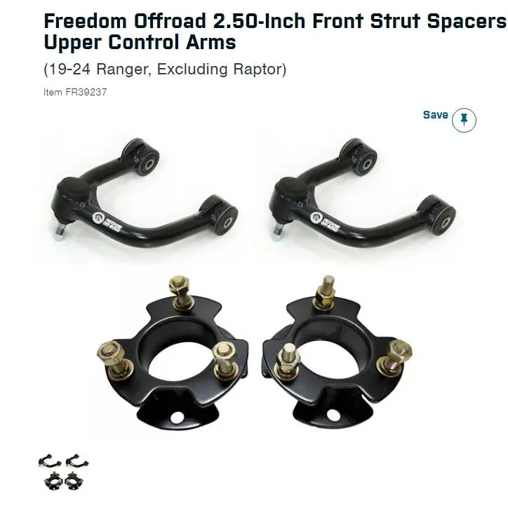 Ford Ranger Non-Raptor Lift Kits 2.5inch lift