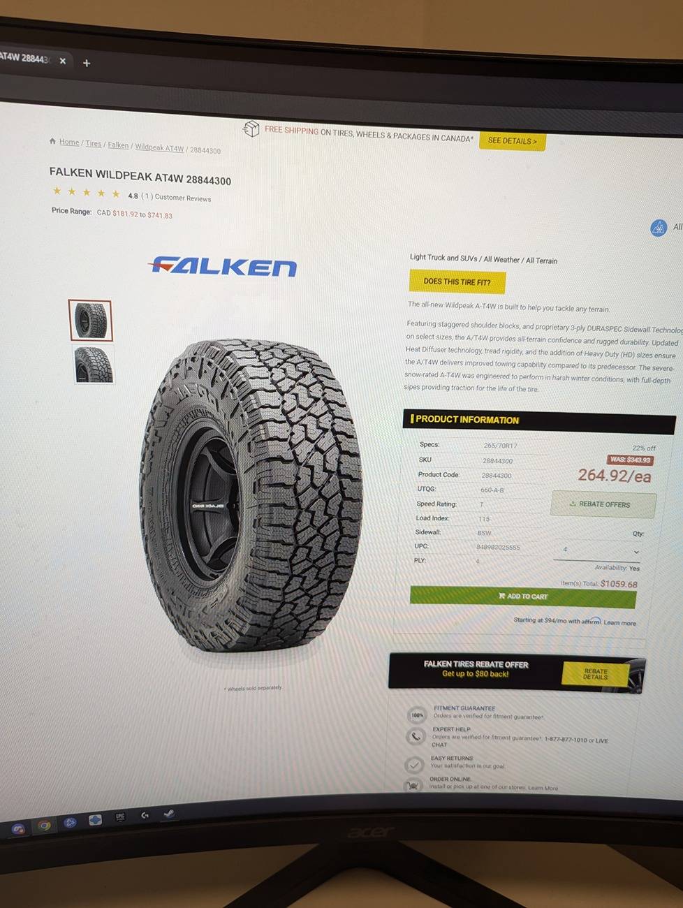 Ford Ranger Do 265/70/17 Wildpeak AT4/W tires fit FX4 Ranger? PXL_20241007_012659877