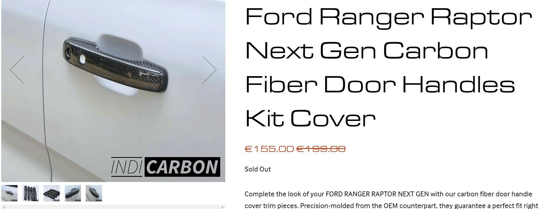 Ford Ranger WTB - Indicarbon Door Handle Covers (Carbon Fiber) 1728453567757-3x