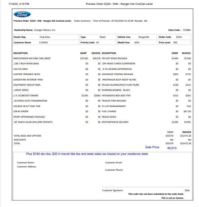 Ford Ranger 4% BELOW INVOICE ON 2025 RANGERS @ GRANGER MOTORS!! 1729028692277-iz