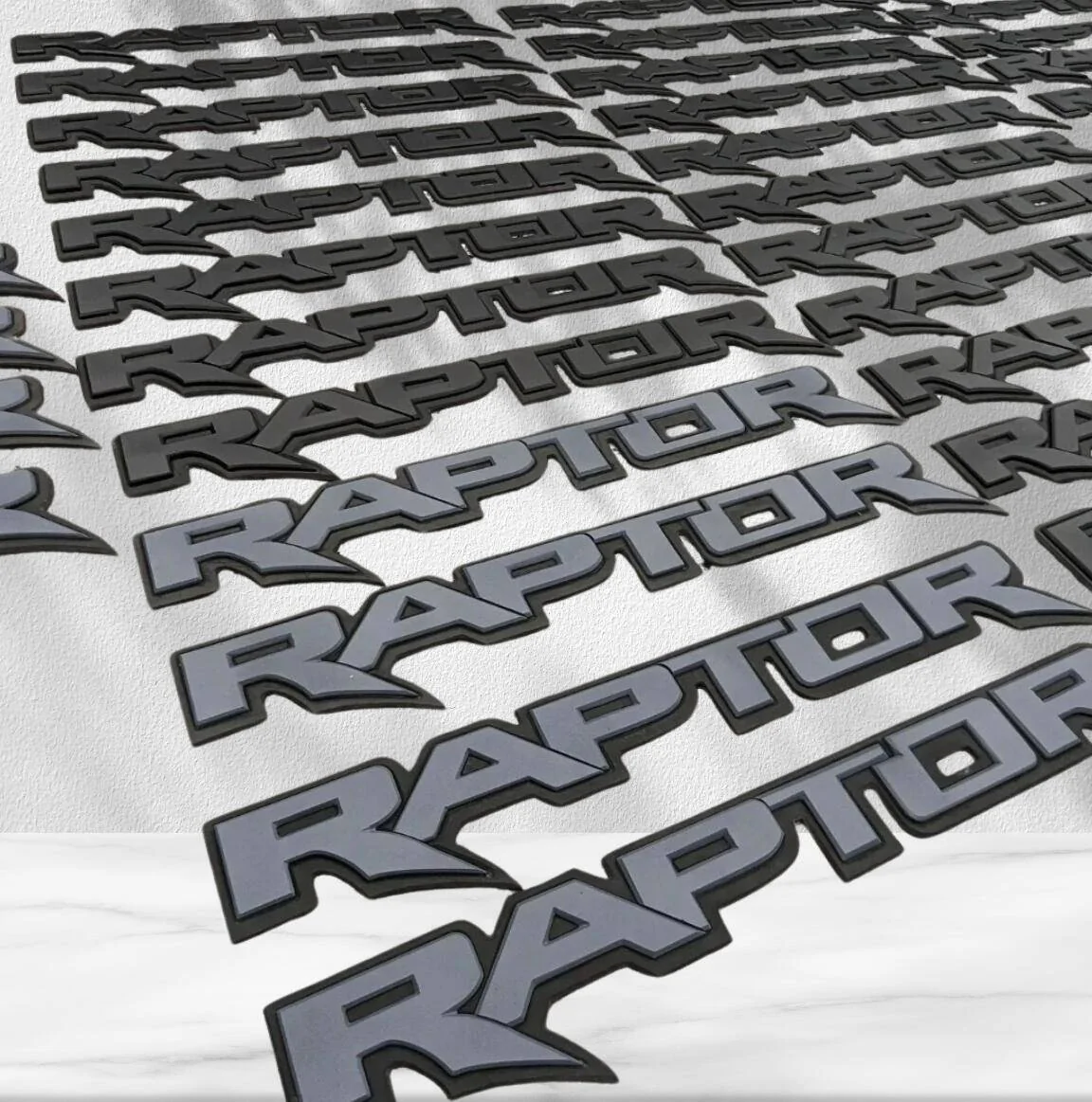 Ford Ranger CUSTOM 3D "RAPTOR" SIDE TUB BADGES  IN PLAIN BLACK AND GRAY ARE NOW AVAILABLE j;jk