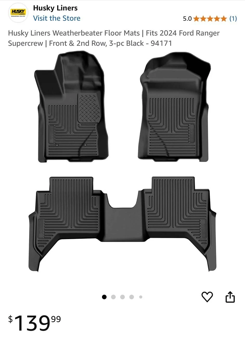 Ford Ranger Husky floor liners installed IMG_3344