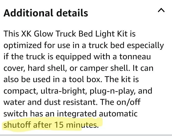 Ford Ranger Constant power wire in or near the bed for lightning Screenshot_20241124_222738_Amazon Shopping