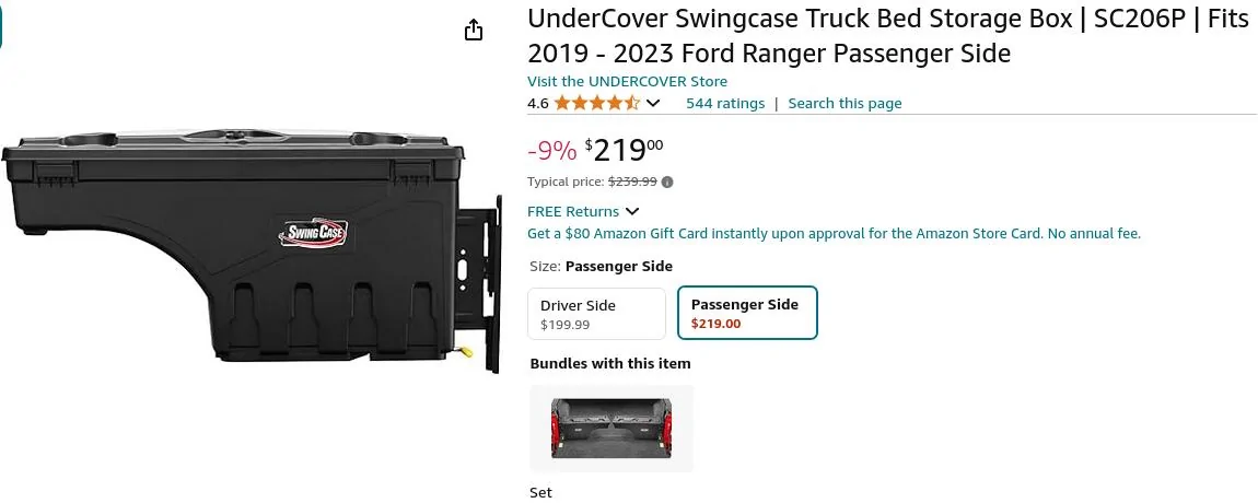 Ford Ranger Tailgate Storage Mod Screenshot 2024-12-01 at 21-51-40 Amazon.com UnderCover Swingcase Truck Bed Storage Box SC206