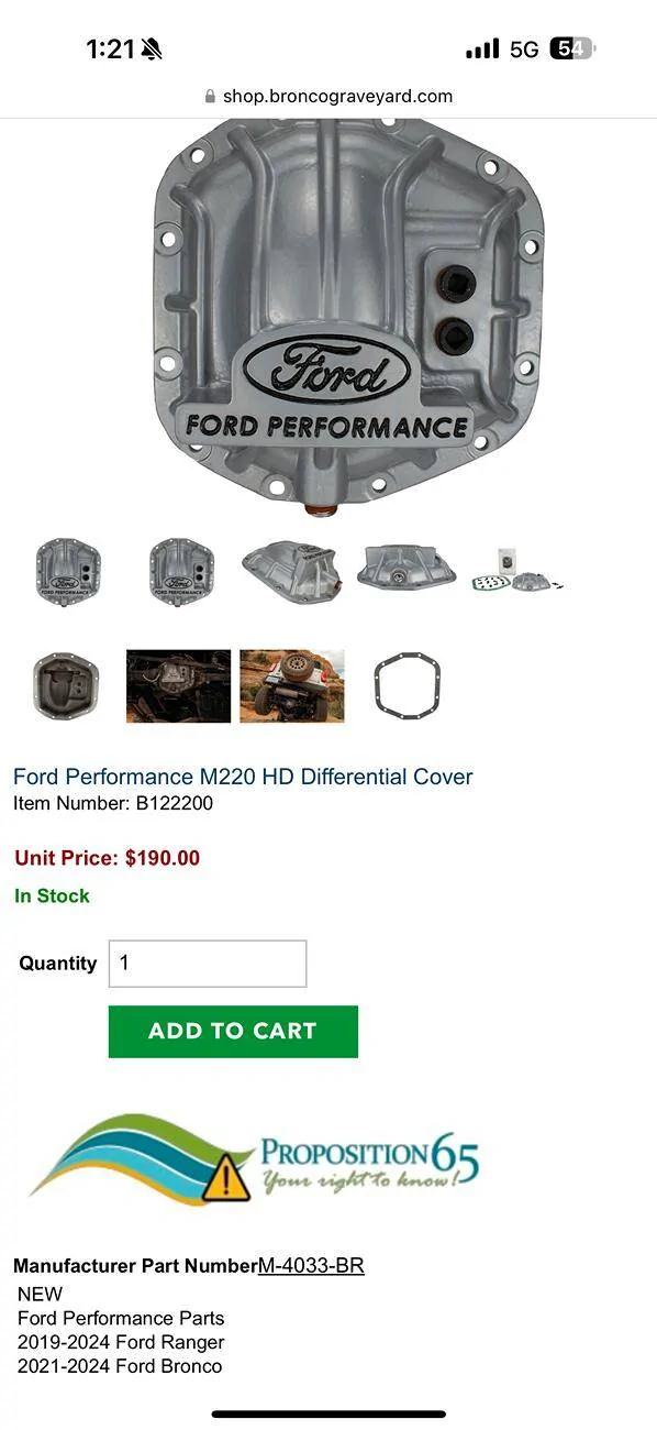 Ford Ranger Aftermarket rear diff cover Non raptor IMG_8615
