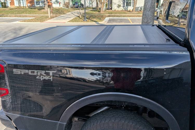 Ford Ranger Bison Tri Fold Tonneau Cover on a 2024 Ranger XLT flush1