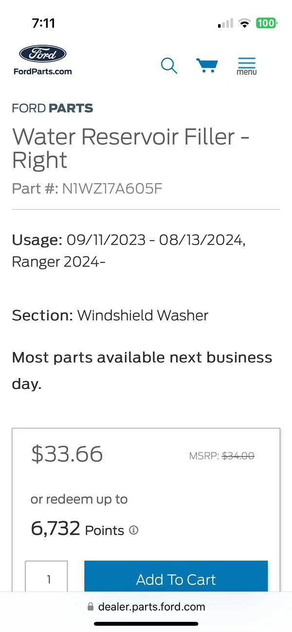 Ford Ranger RR washer fluid tank leaks at the top when filled? IMG_8249