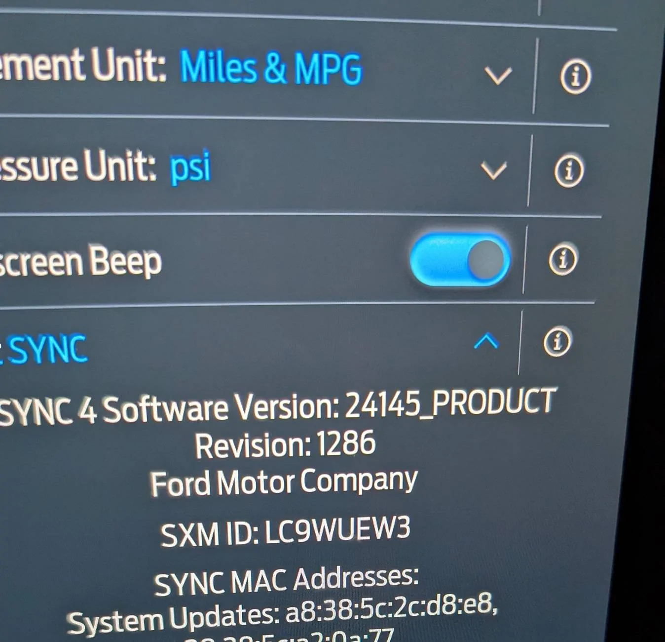Ford Ranger Got my first OTA sync update PXL_20241212_Sync.MP