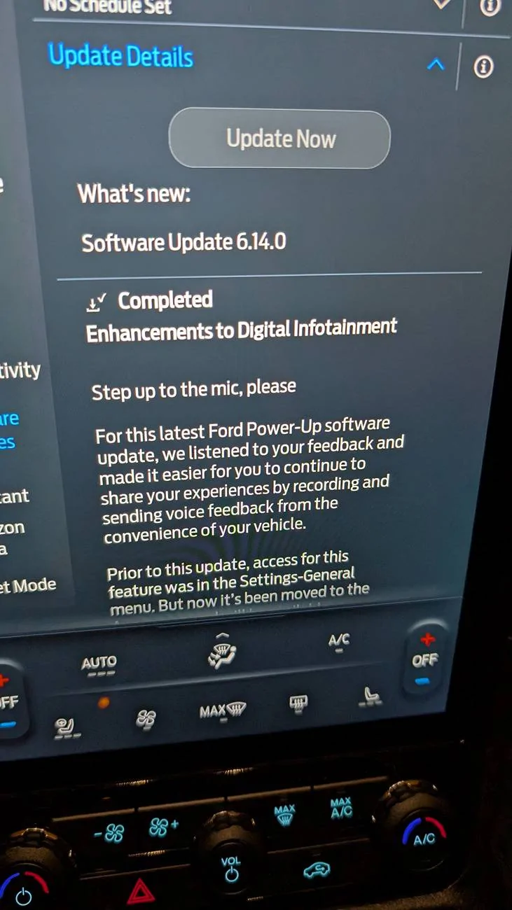 Ford Ranger Got my first OTA sync update PXL_20241212_145710316