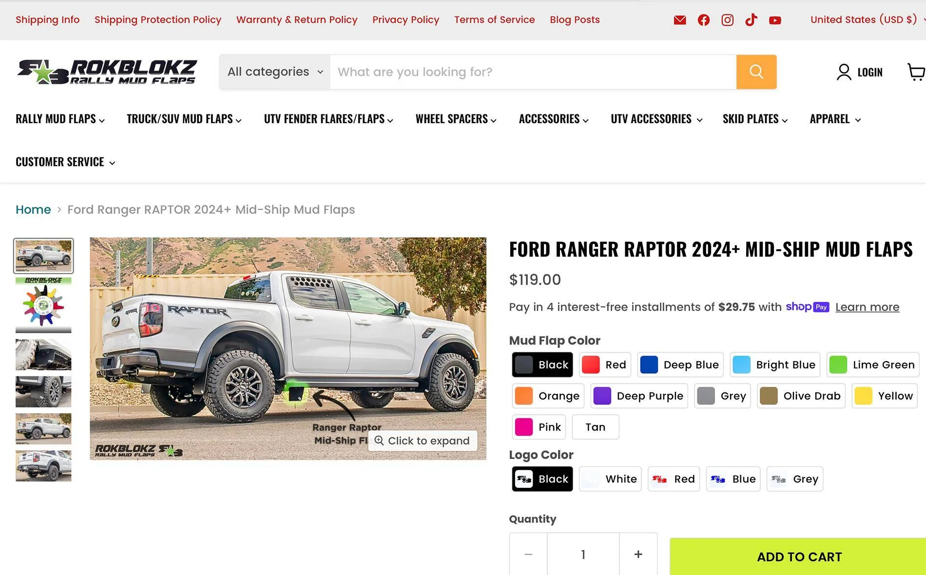 Ford Ranger Installed RokBlokz front/rear/midships flaps today Screen Shot 2024-12-15 at 9.40.58 AM