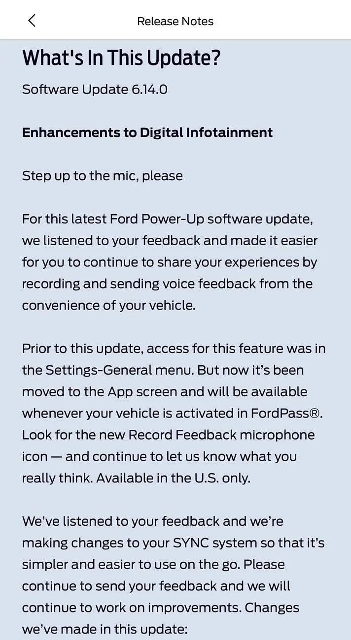 Ford Ranger Latest software update reset all my presets / memory settings IMG_2676