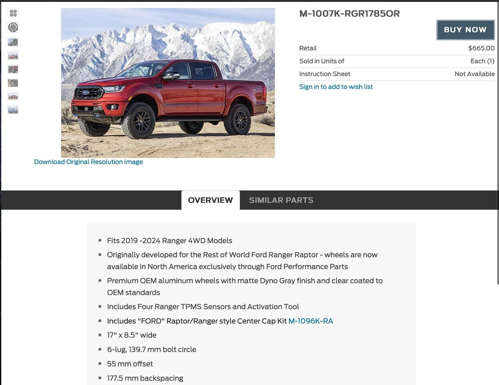 Ford Ranger Ford performance rims Screenshot 2024-12-26 at 9.31.51 AM
