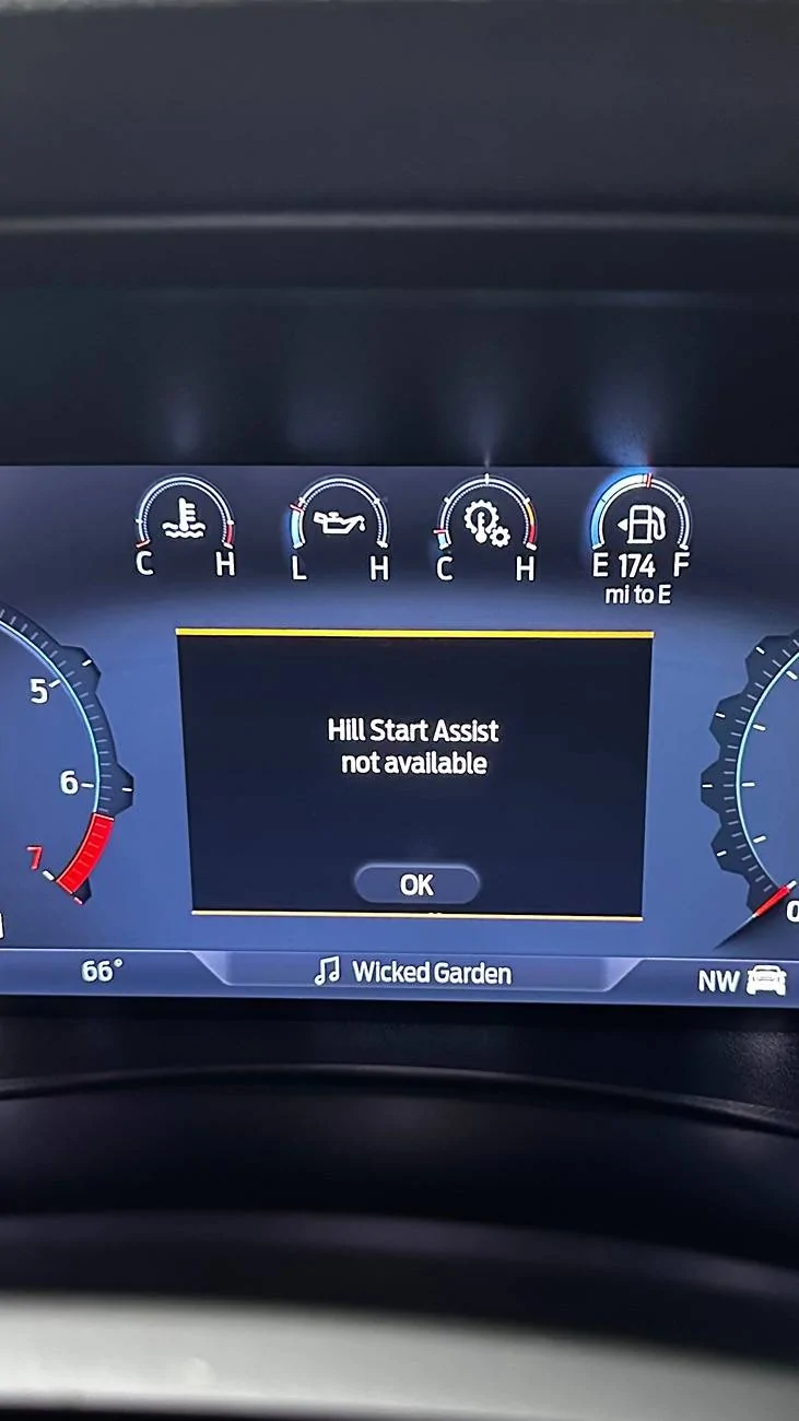 Ford Ranger Hill Start Assist Warning IMG_2669