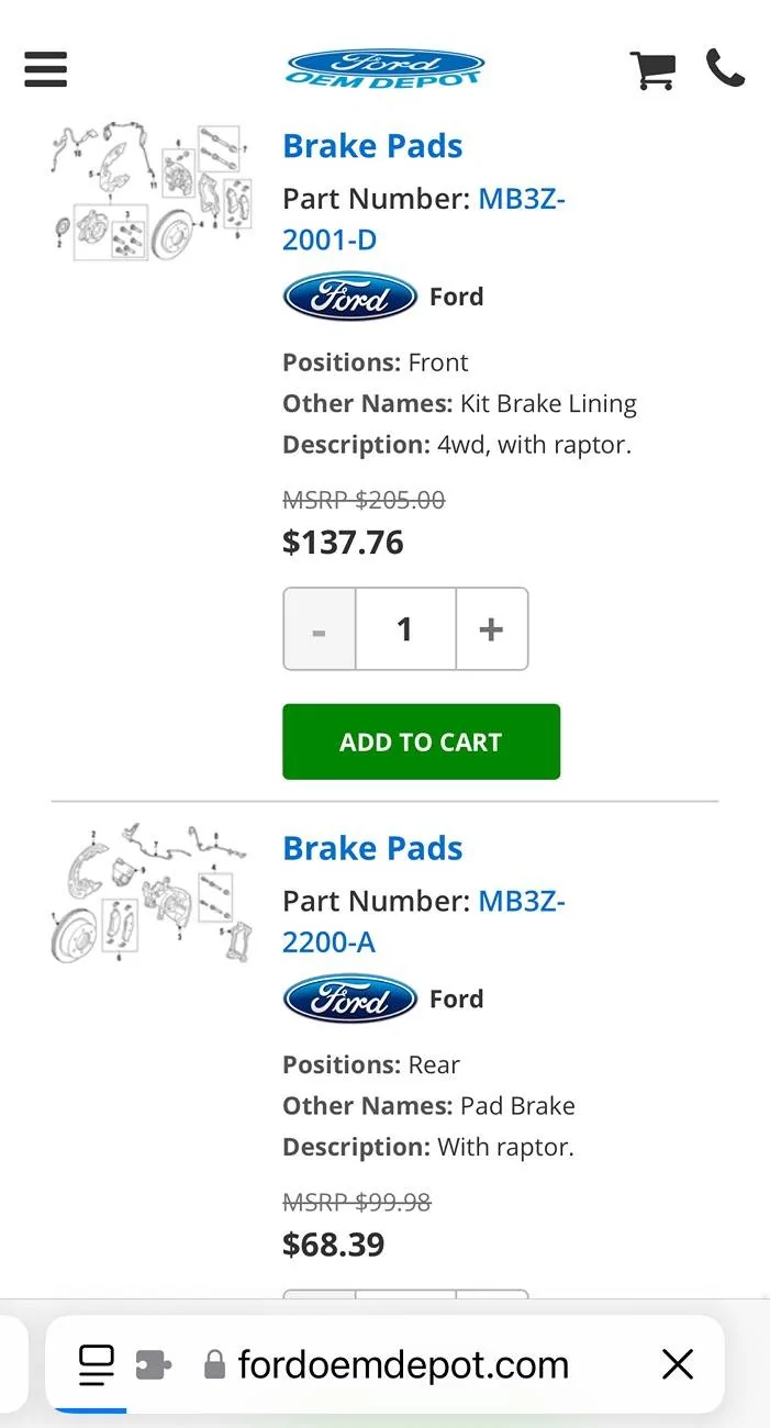 Ford Ranger Front brake pads cracked and desintegrating IMG_8545