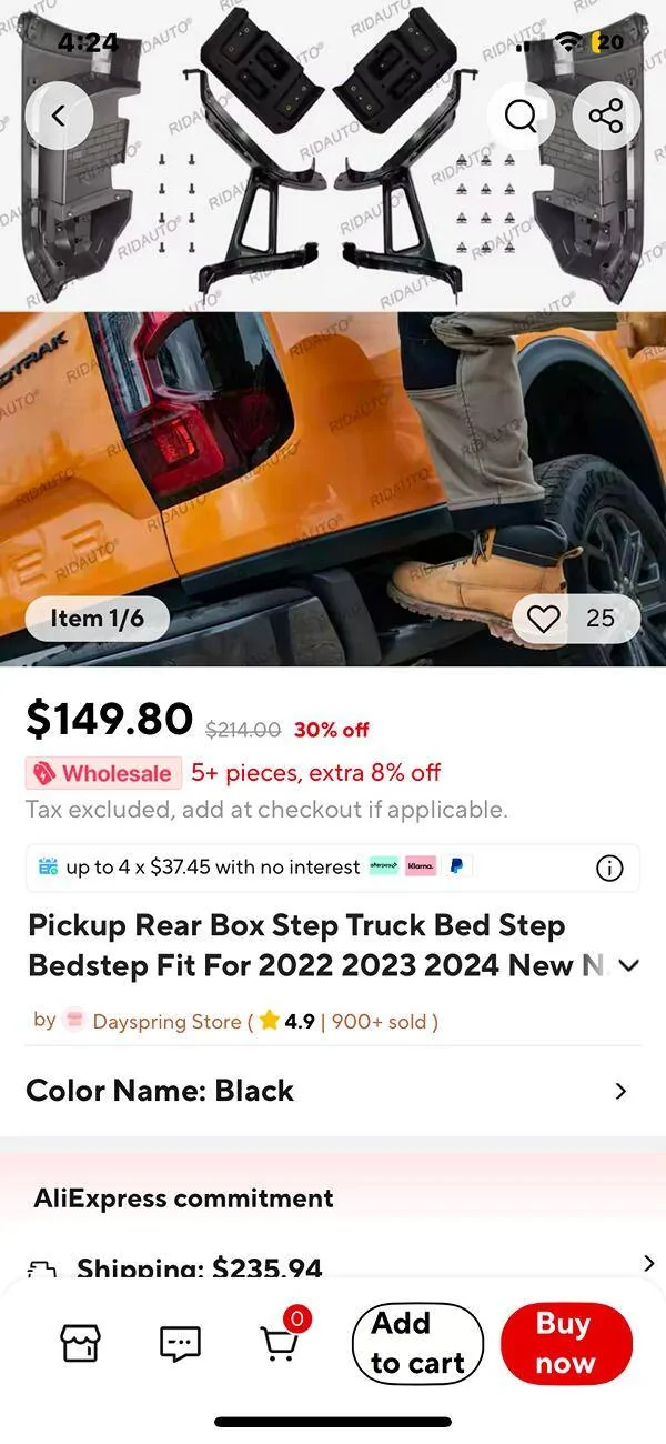 Ford Ranger Aliexpress bed step IMG_6005