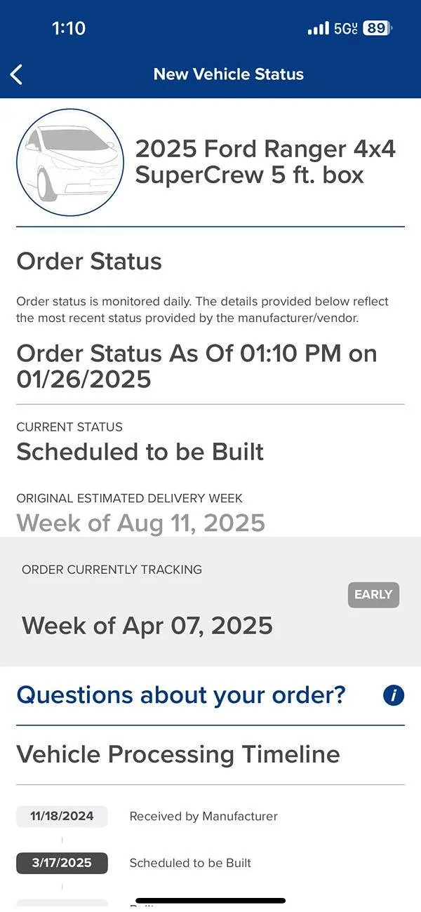 Ford Ranger 2025 XLT 4x4 Scheduled for Week of 3/17 IMG_5521