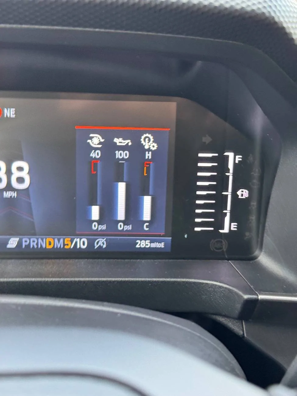 Ford Ranger Boost and oil gauge psi reading IMG_3957
