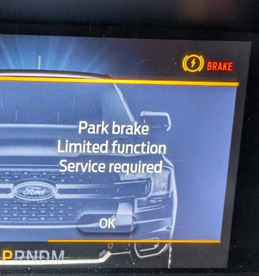 Ford Ranger Parking brake limited function less than 9 k on 2024 1000014424
