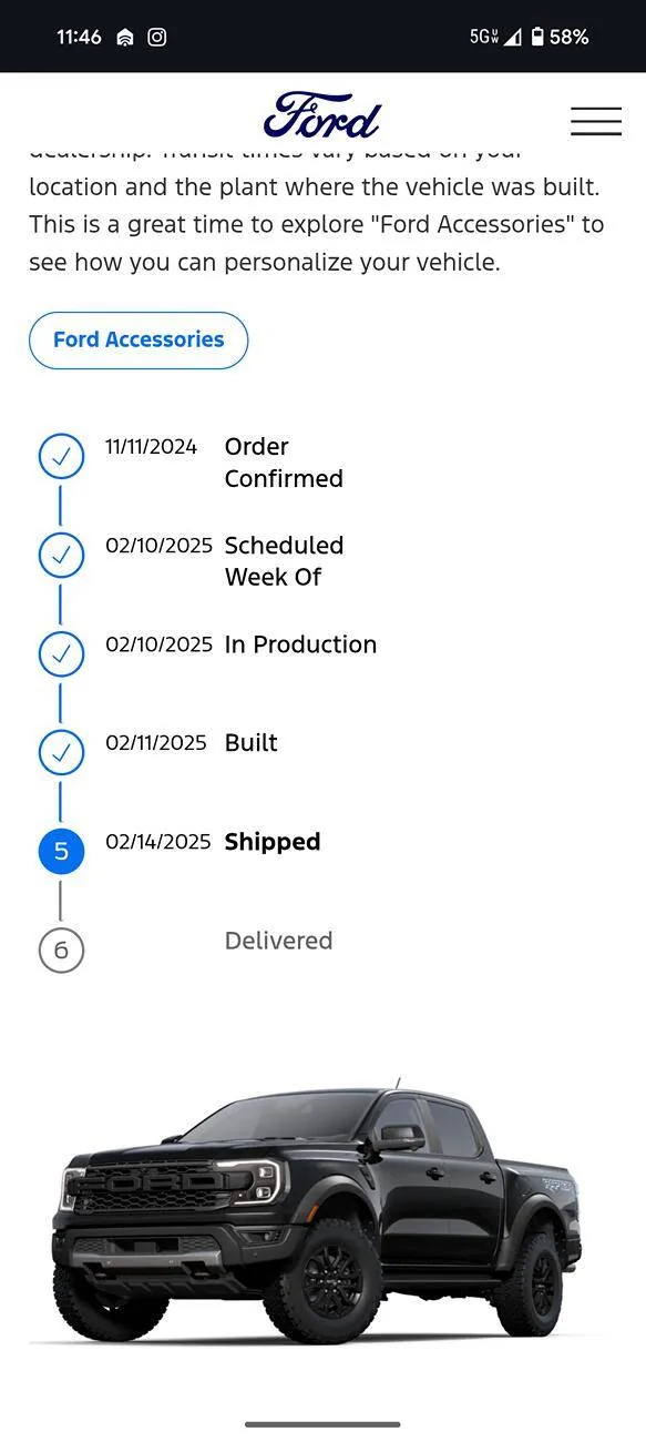 Ford Ranger New confirmation email from Ford 1000003615
