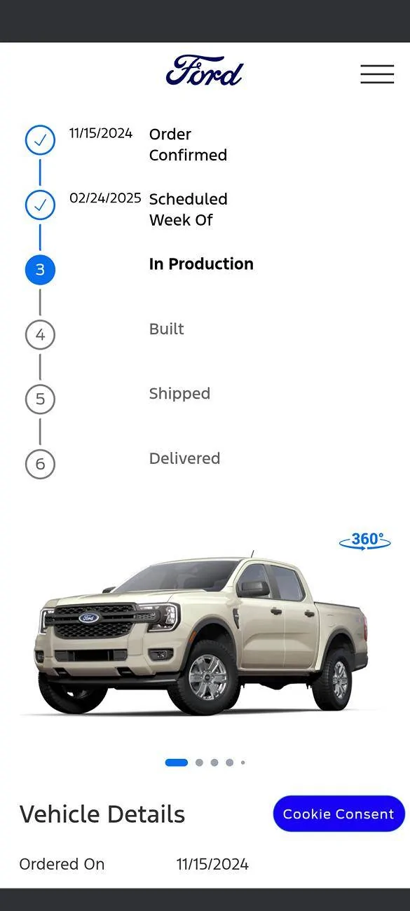 Ford Ranger 2025 Order update Screenshot_20250218-072515