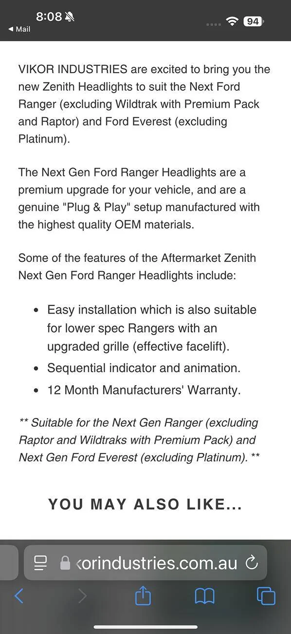 Ford Ranger Amber DRL Conversion Options IMG_4705