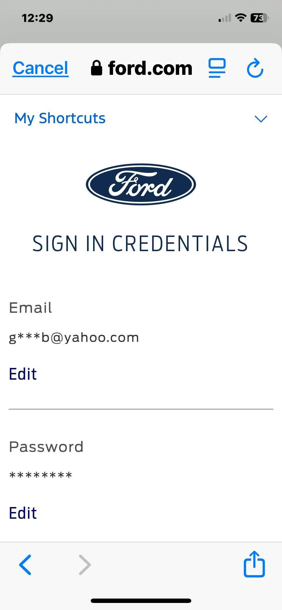 Ford Ranger FordPass app credential issues IMG_6177