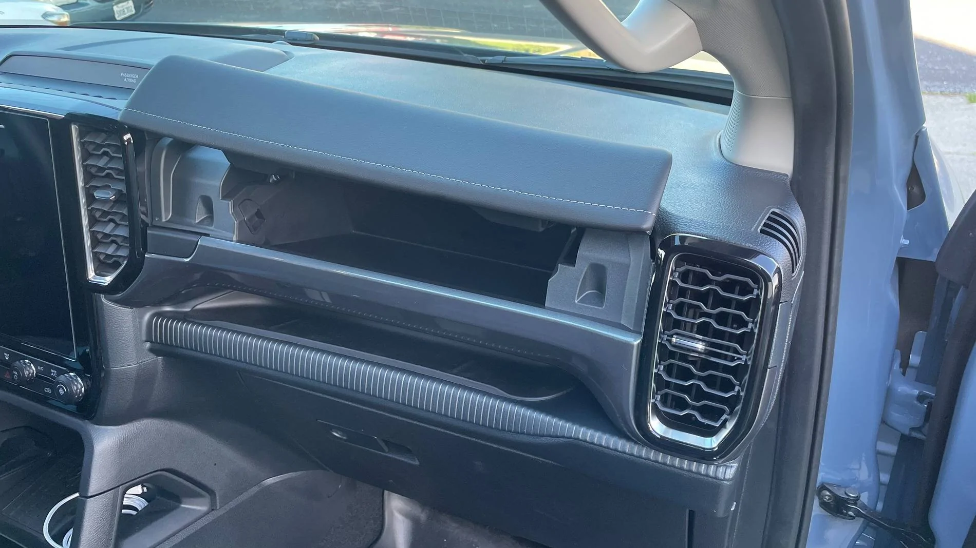 Ford Ranger Lariat Top Glove Box Install on XLT IMG_3005