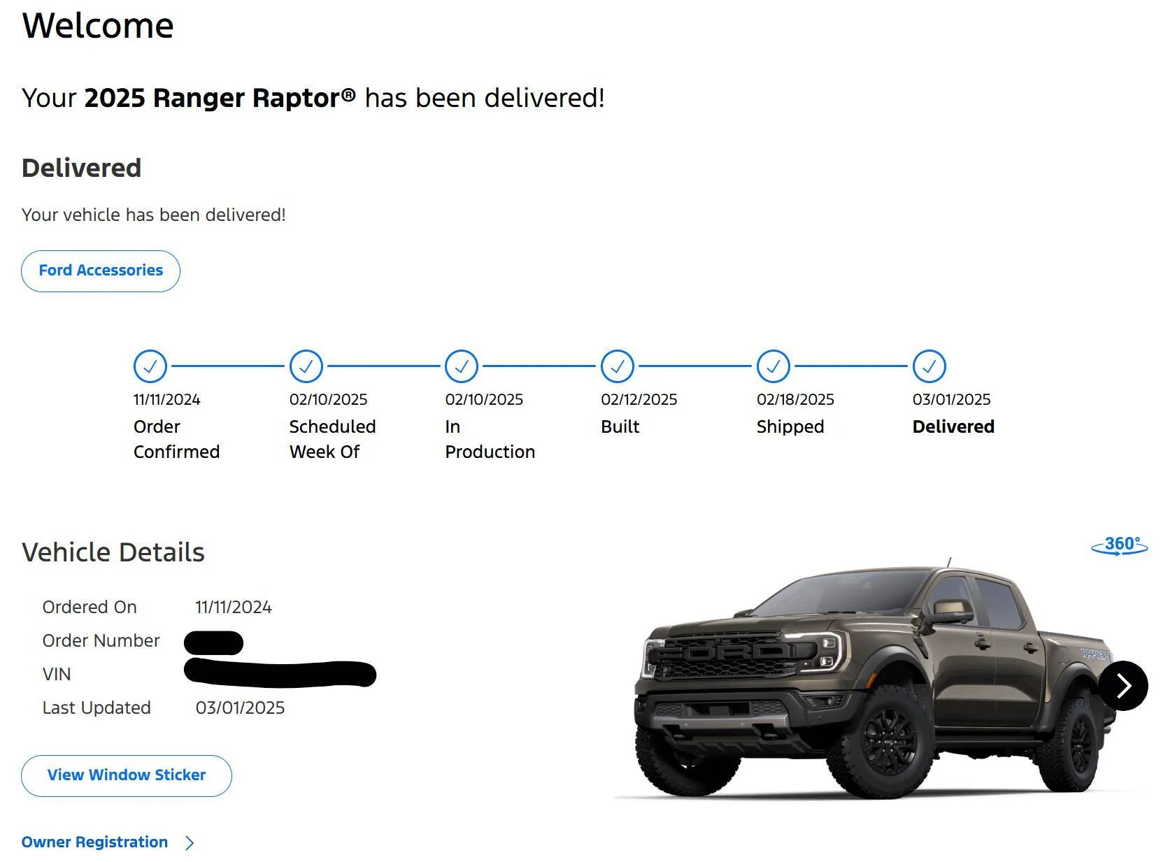 Ford Ranger Ordered a 2025 ranger curious about delivery time Screenshot 2025-03-01 113629