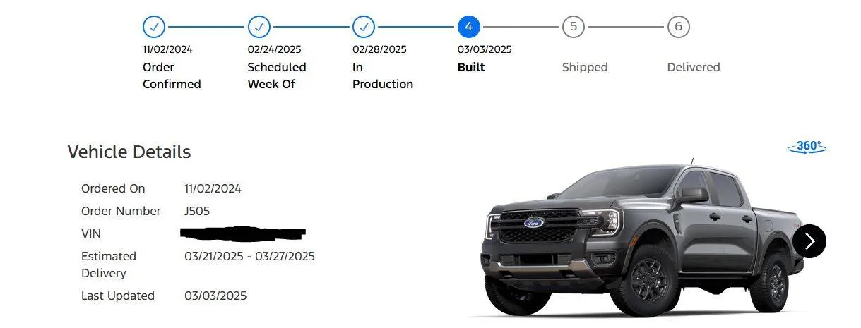 Ford Ranger How accurate was your estimated delivery? Captur