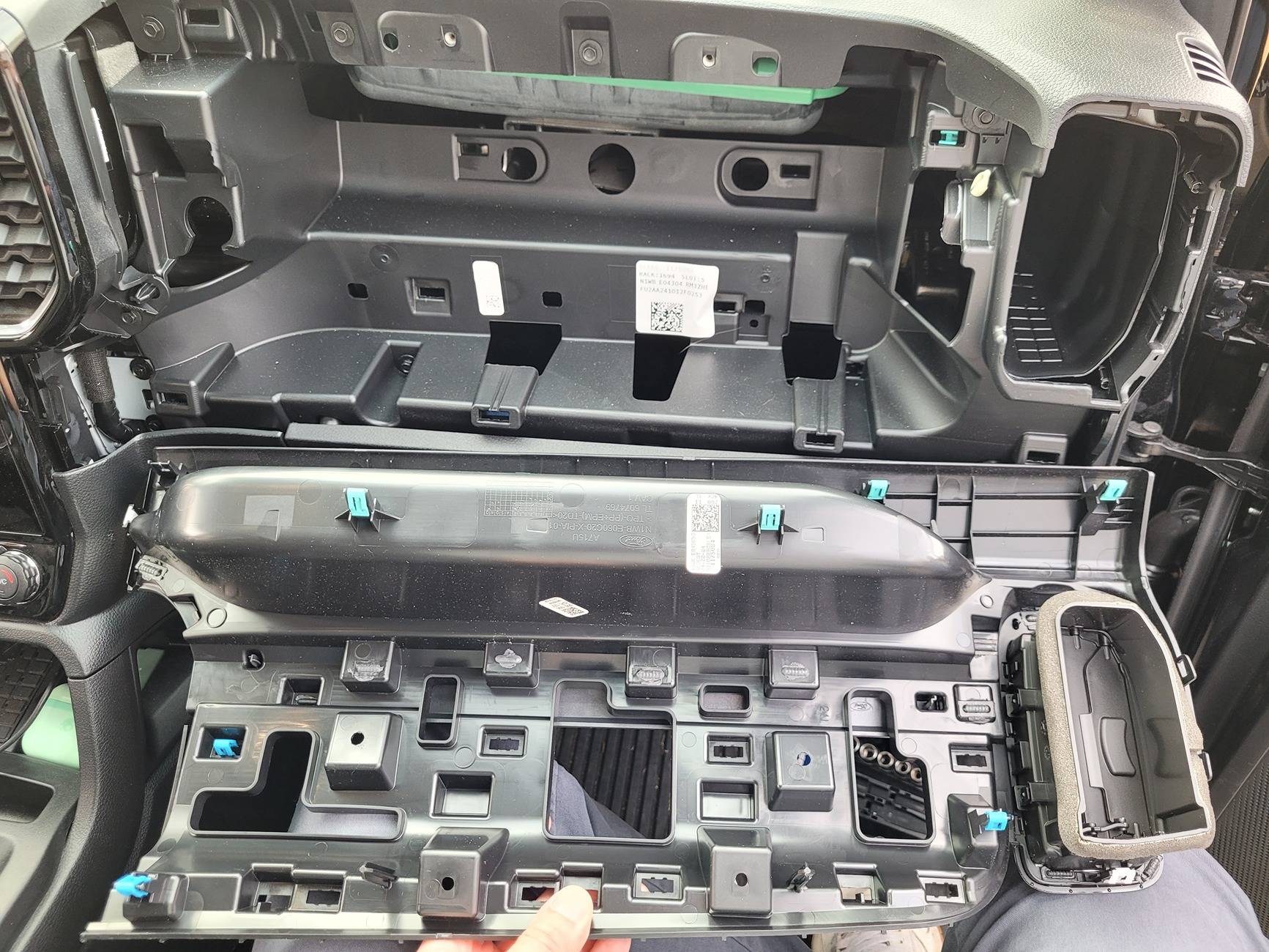 Ford Ranger Lariat Top Glove Box Install on XLT 20250309_154550