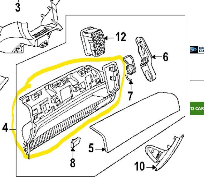 Ford Ranger Lariat Top Glove Box Install on XLT 1741900306182-xv