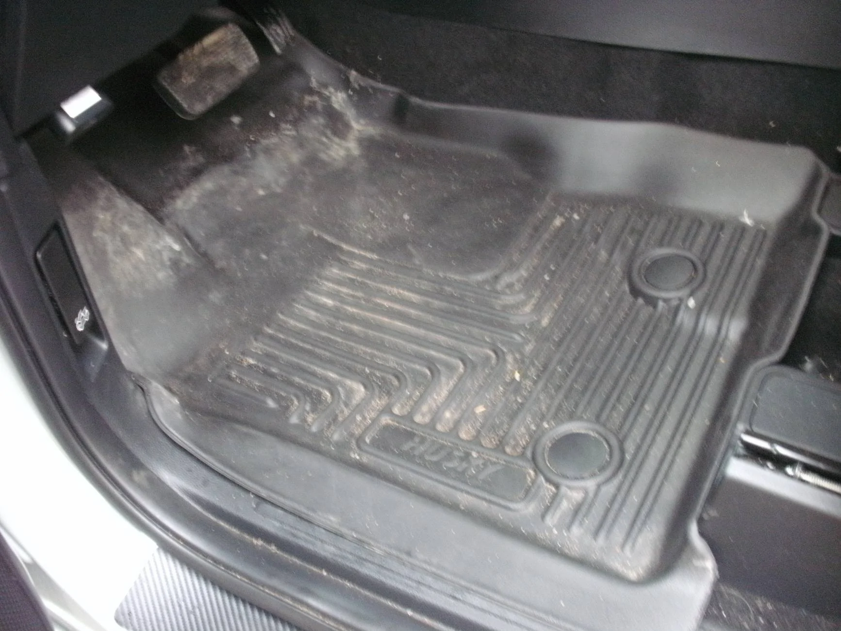 Ford Ranger Husky floor liners installed Front Drn Mat