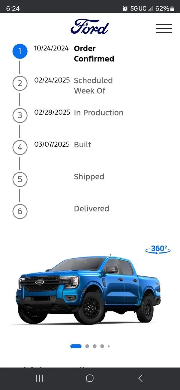 Ford Ranger What's with the shipping dates constantly changing? 1000007121
