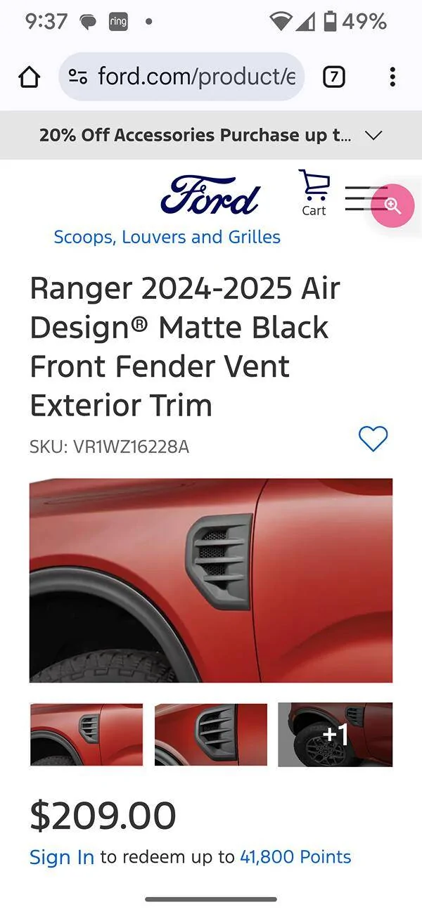Ford Ranger Anyone install the side vents? Screenshot_20250322-213754