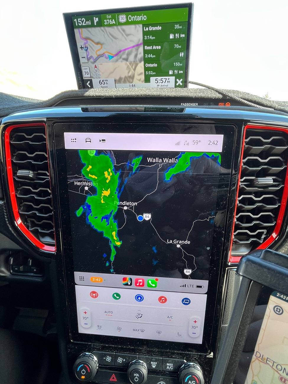 Ford Ranger MyRadar free phone app works well for strong rain cells! IMG_9848