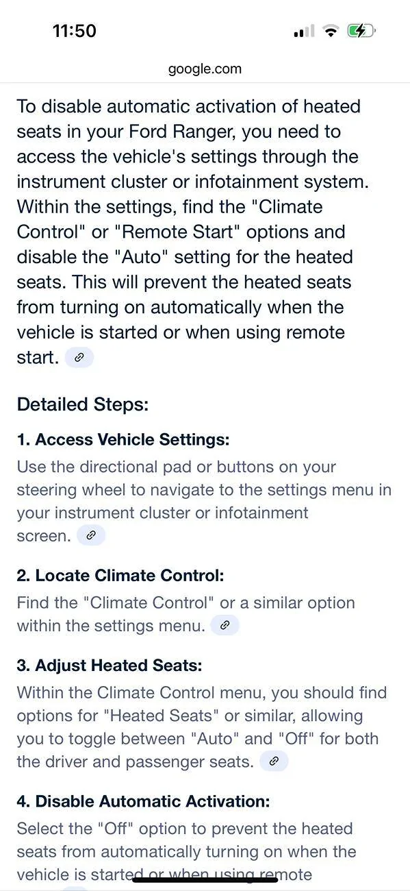 Ford Ranger Heated Seats do not back off IMG_1534