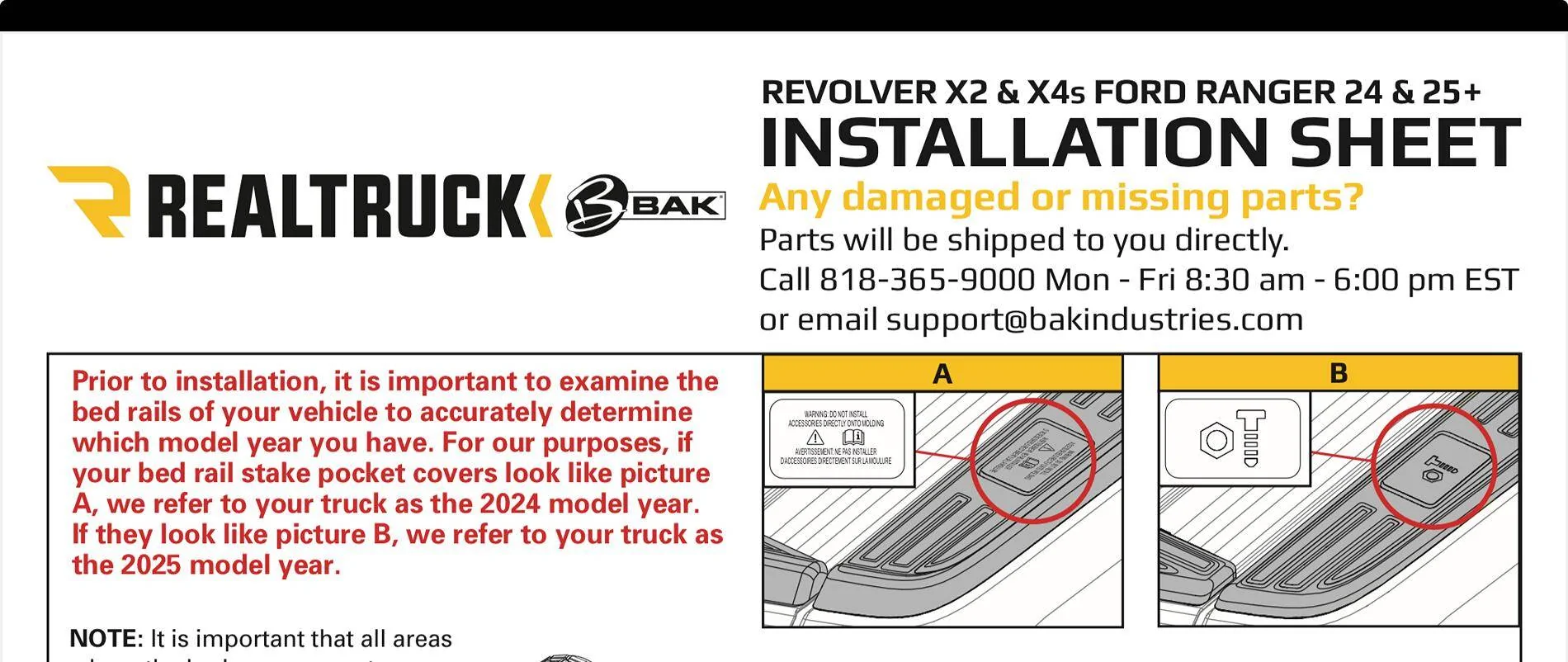 Ford Ranger BAK Revolver X4S Fitment Issues on 2025 Ranger Lariat 1744678879579-oa