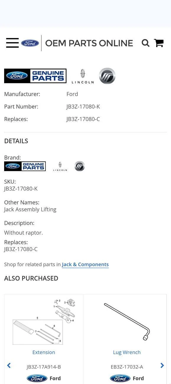 Ford Ranger 2024 OEM Jack vs Raptor modular jack- stock jack too short? Screenshot_20250416-083508
