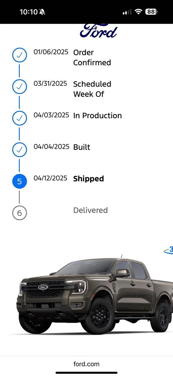 Ford Ranger 2025 Order update IMG_2091