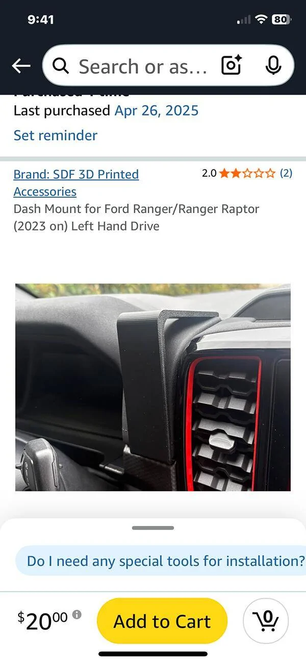 Ford Ranger Test driving a new phone holder. IMG_6500