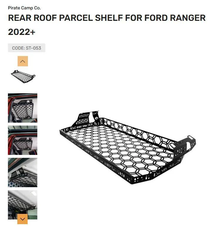 Ford Ranger Bedside Molle Panels PC rear roof