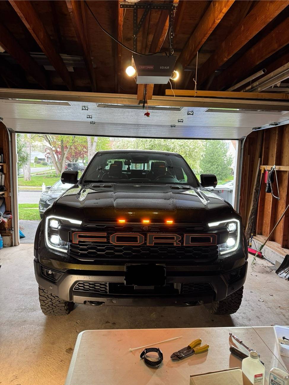 Ford Ranger F150 LEDs amber grill lights installed IMG_1800