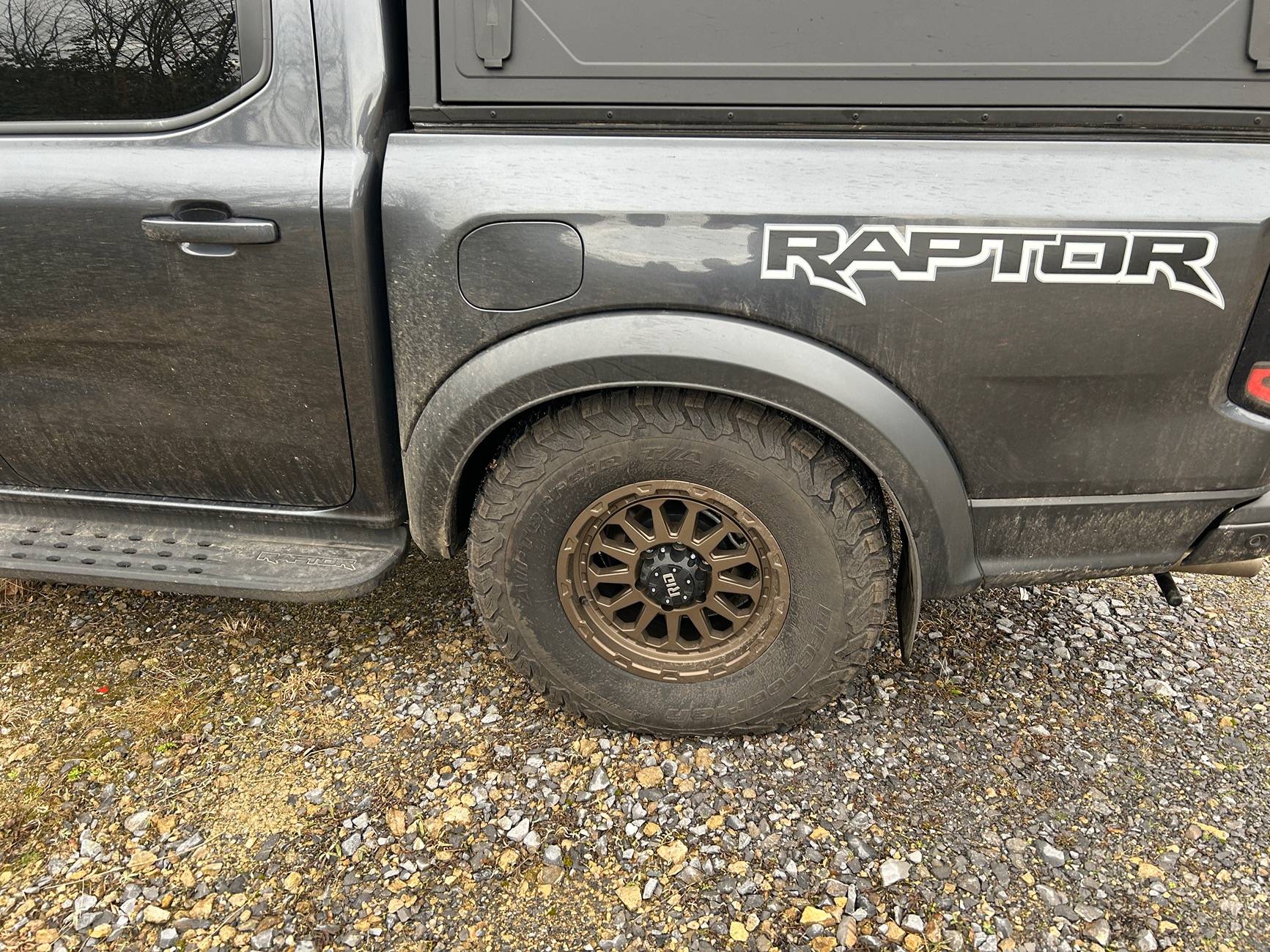 Ford Ranger New (Lighter) Shoes for the Raptor: RTR Evo 6 Satin Charcoal Wheels (17x9 +30) and Goodyear Territory MT 315/70-17 Tires IMG_5679