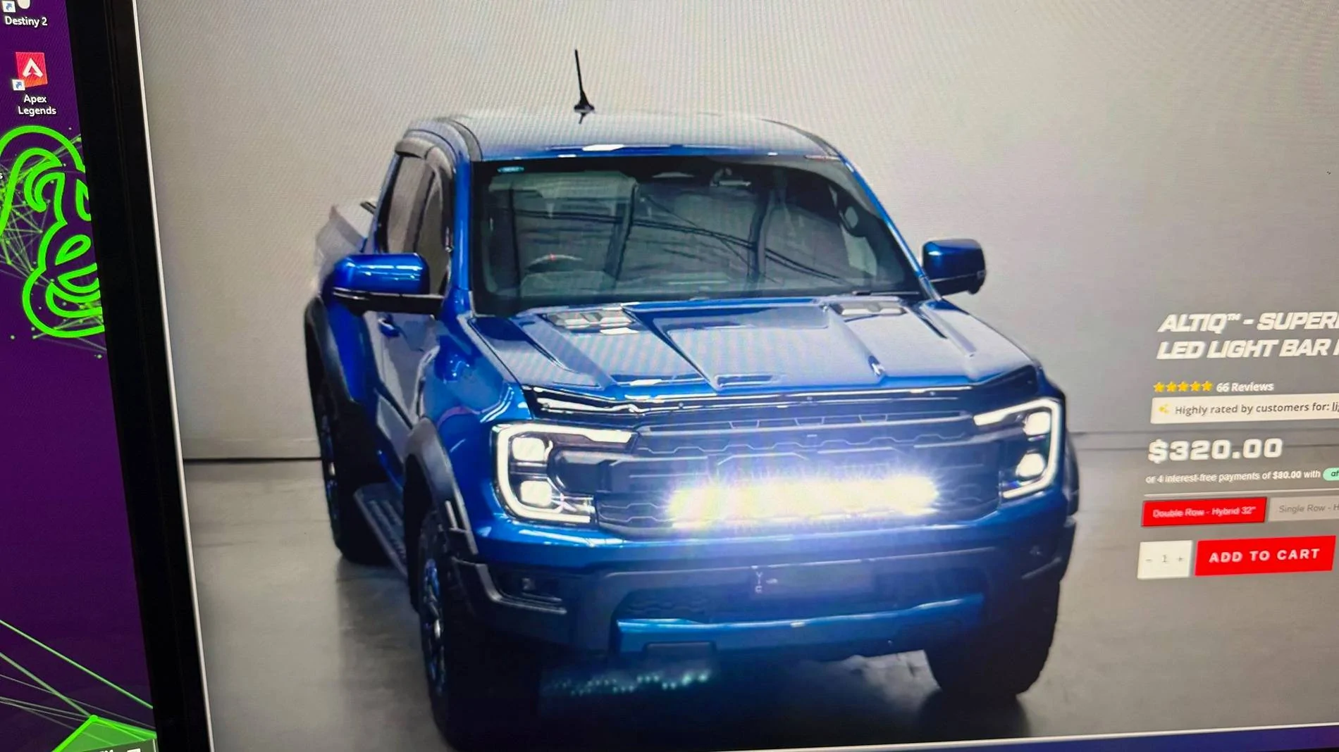 Ford Ranger Altiq Supernova Double Row light bar plug and play light  5