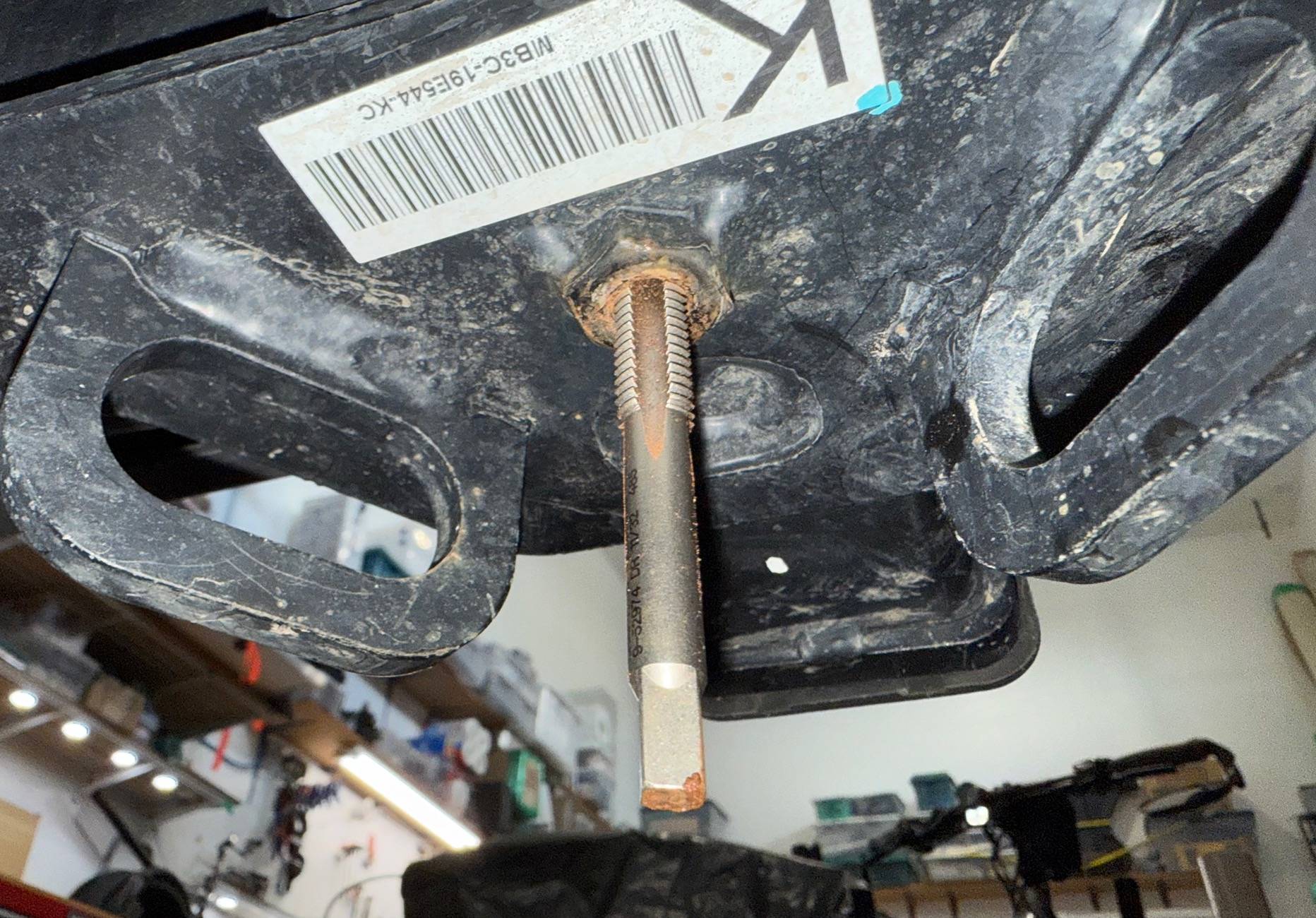 Ford Ranger Noticed a 10mm threaded nut on the bottom of the receiver - for an anti rattle device or some unknown accessory? IMG_0569