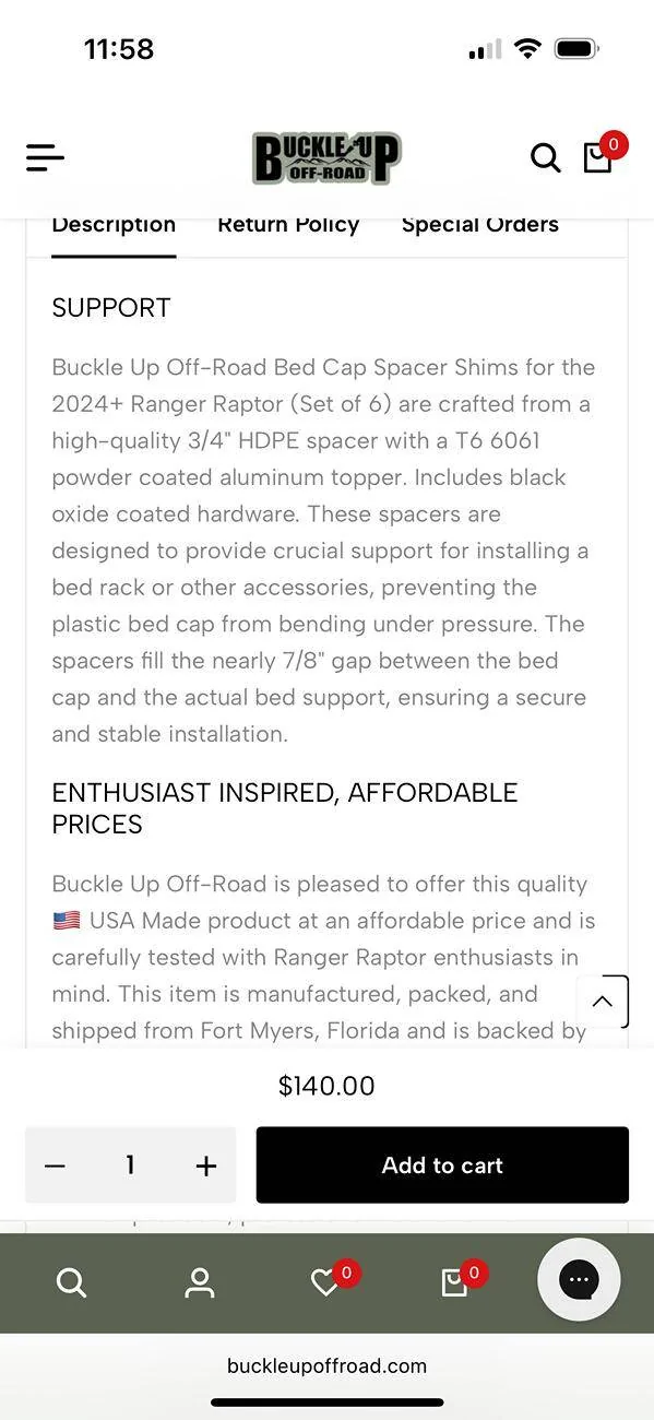 Ford Ranger Are bed cap shim sizes the same for RR and Ranger XLT 4x4 ? IMG_7514